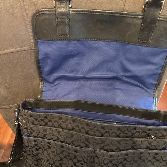 Vintage Coach Black Signature Messenger Jacquard Handbag - Picture 6 of 8